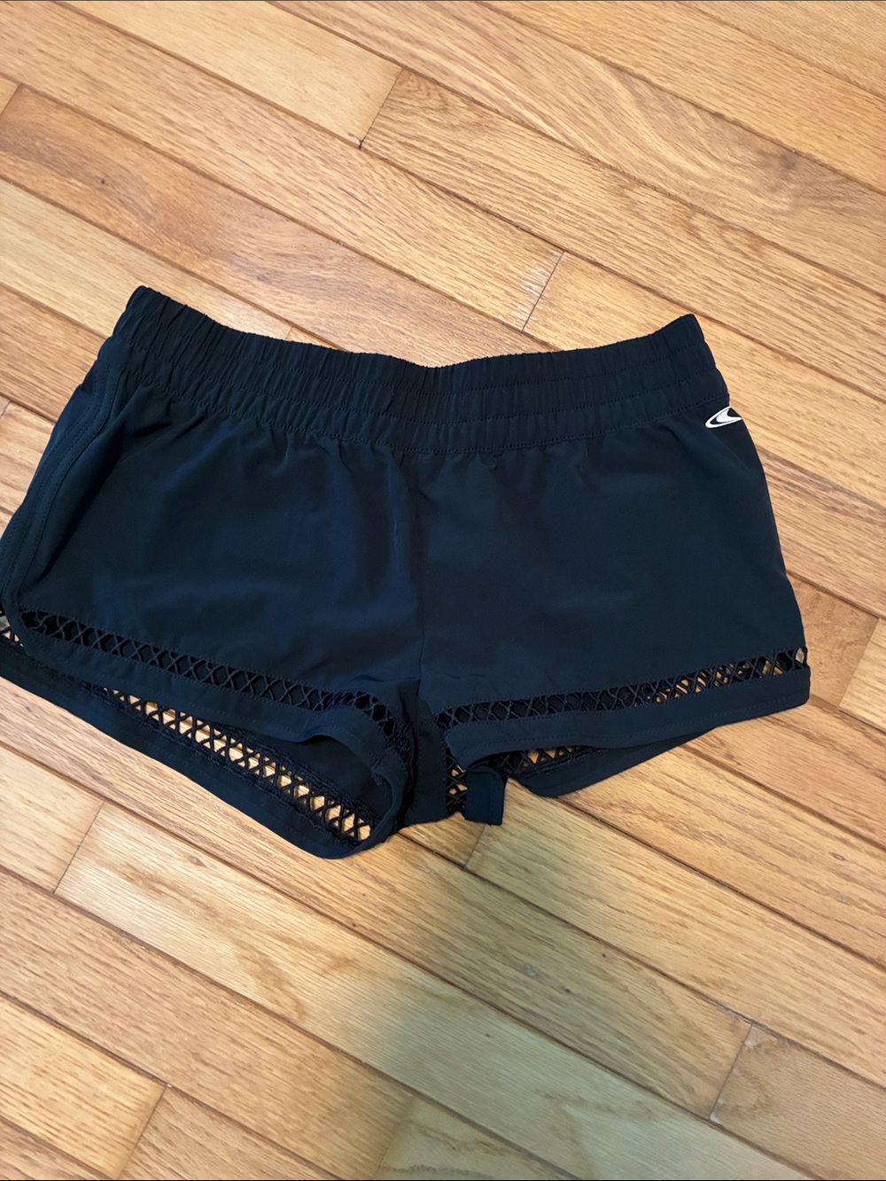 O'Neill Black Women's Athletic Shorts with Crochet Trim